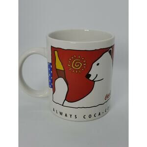 Always Coca Cola Polar Bear Coffee Mug Red Tea 10 Oz 1996 Coke Vintage